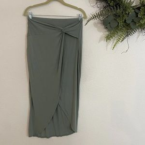 Down east twist front midi skirt